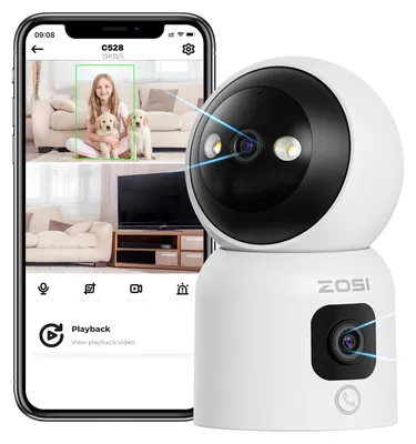 Zdjęcie produktu dla Kamera wewnętrzna do monitoringu z podwójnym obiektywem, rozdzielczość 3MP+3MP, Wi-Fi 2.4/5GHz