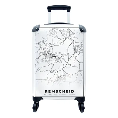 Produktbild von MuchoWow® Koffer Handgepäck Trolley Rollkoffer Kleine Reisekoffer mit 4 Rollen - Stadtplan - Remscheid - Karte - Cabin Size < 55x40x23 cm & 55x40x20 cm - Fotokoffer - Kabinenkoffer - Boardgepäck - Reise-Box - Reisekoffer - Reisegepäck - Koffer mit Bild - Trolley für Kinder