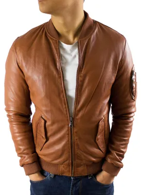 Produktbild von Bilmore Herren Lederjacke – cognac / L