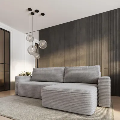 Produktbild von Masseno Ecksofa TELIN mit Schlaffunktion L-Form, Sofa mit Bettkasten, Wohnzimmersofa, Couch, Soffa, Bettsofa, Couchgarnitur- Hellgrau, TILIA 86
