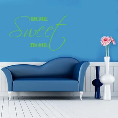 Produktbild von Wandtattoo - Wandaufkleber - Wandtattoo "Home Sweet Home" - 60cm x 36cm lindgrün - Dekoration Küche Wohnzimmer Wand