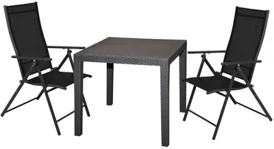 Produktbild von Gartenmöbel-Set Sitzgruppe Gartenset Gartenstuhl Hochlehner Gartentisch Rattan-Optik