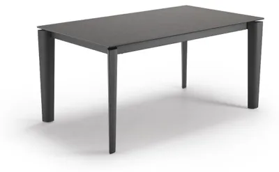 Immagine prodotto di Tavolo allungabile Horus con piano in Vetroceramica ruggine effetto pietra e struttura in metallo antracite 160-240 cm - Design Moderno