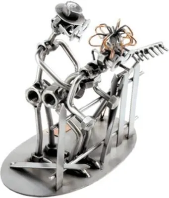 Produktbild von Metallskulptur Liebeszaun aus Stahl und Kupfer, handgefertigt