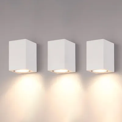 Image de HOFTRONIC - Lot de 3 appliques murales LED 4W 2700K Dimmable IP65 Blanc