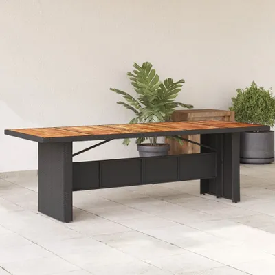 Produktbild von Maison Exclusive - Gartentisch mit Holzplatte Schwarz 240x90x75 cm Poly Rattan