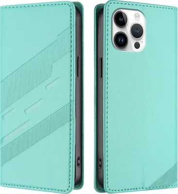 Obrázek produktu pro Pouzdro pro iPhone 13 Pro Max,Polyuretankožené peněženkové pouzdro s přihrádkou na karty a funkcí stojánku Türkis