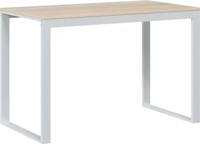 Productafbeelding van vidaXL Computerbureau, wit en eikenlook, 110x60x73 cm, houtvezel
