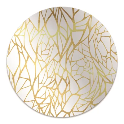 Produktbild von Rundmatte - Stuhlunterlage Bürostuhlunterlage - Rund Ø 100 cm - Bodenmatte - Fußmatte - Goldene Verzierung