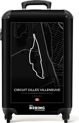 Obrázek produktu pro NoBoringSuitcases.com® Kufr Příruční zavazadlo Trolley Rolling suitcase Malý cestovní kufr na 4 kolečkách - Circuit Gilles Villeneuve - F1 - Kanada - Černobílý - Cabin Size < 55x40x23 cm & 55x40x20 cm - Foto kufr - Cabin suitcase - Board luggagePříruční zavazadlo Kufr 55x35x20 cm, 36L,