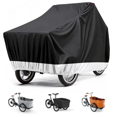 Immagine prodotto di Copertura impermeabile per biciclette - Ripostiglio per biciclette - Copertura per biciclette - Tessuto Oxford 420D resistente, dimensioni 225x105x110 cm - Copertura per biciclette
