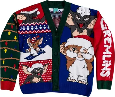 Produktbild von Gremlins - Strickjacke für Damen, Jerseyware, weihnachtliches Design TT977 (M) (Bunt)