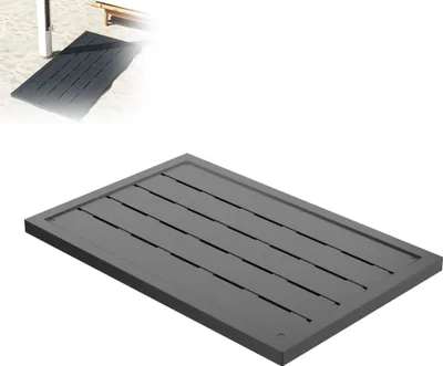 Obrázek produktu pro Podlahový prvek XMTECH, sprchová plošina 100 x 65 cm, protiskluzový plastový podlahový panel, vnitřní a venkovní sprchová rohož pro venkovní sprchu, zahradní sprchu, sprchový a saunový rošt, antracitová barva