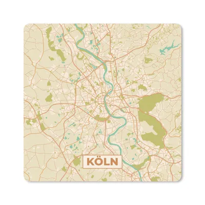 Produktbild von MuchoWow® Mauspad Mousepad Karte - Köln - Stadtplan - Vintage - Karte 20x20 cm - Mousepads - Maus Mat - Pad - Mausunterlage - Desk Mat - Bureauartikeln