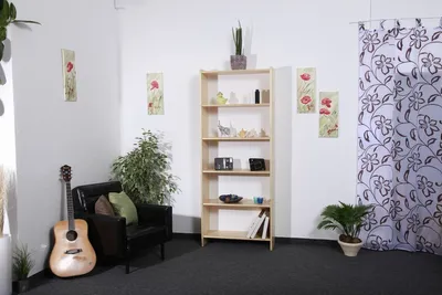 Produktbild von Massivholz Küchenregal, 200 cm hoch, 80 cm breit, 30 cm tief, mit 5 Fächern