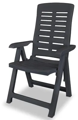 Produktbild von vidaXL 2 Stück verstellbare Klappstühle aus Kunststoff, anthrazit