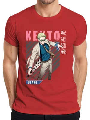 Produktbild von Jujutsu Kaisen Keito 呪術廻戦 Anime Ästhetik Otaku Geschenk Anzug Herren T-Shirt, Rot, L