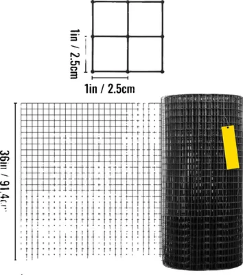 Obrázek produktu pro Svařovaný drátěný plot, potažený vinylem, odolná síťová konstrukce, 36in x 50ft