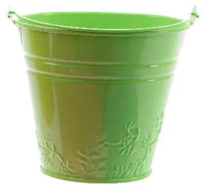 Produktbild von Decoris Blumentopf/Pflanztopf Blumen - Zink - D11 cm - grun