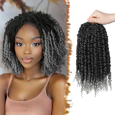 Productafbeelding van Synthetische haarset voor passion twists, met 8 verpakkingen, zwart, 30 cm
