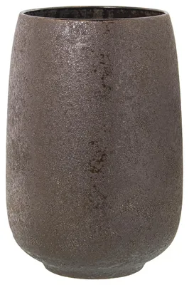 Keramik Tafelvase dunkelbraun Sandtextur 23x26 cm