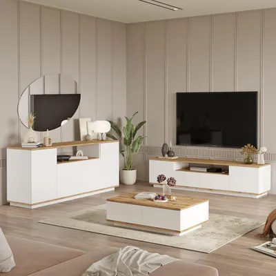 Produktbild von Robella - Wohnzimmer-Set, Eiche-Nachbildung in Braun, Modular