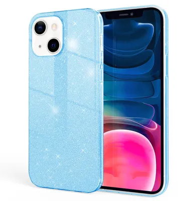 Image de NALIA Housse robuste à paillettes pour iPhone 13 Mini, Brillant Hybride Housse de protection Renforcée en Silicone Bleu