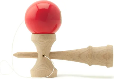 Produktbild von Kendama Geschicklichkeitsspiel mit roter Kugel Holzspielzeug Holz-Kugelfangspiel japanisches Geschicklichkeitsspiel Spielzeug