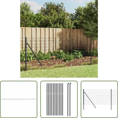 Produktbild von The Living Store Maschendrahtzaun Anthrazit 0,8x25 m Verzinkter Stahl