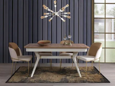Produktbild von Komplett Set Esstisch 4x Stühle Esszimmer Set Ess Gruppe Holz  5tlg