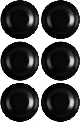 Produktbild von Suppenteller - Ø 20,5 cm - Schwarz matt - Steingut - 6er Set