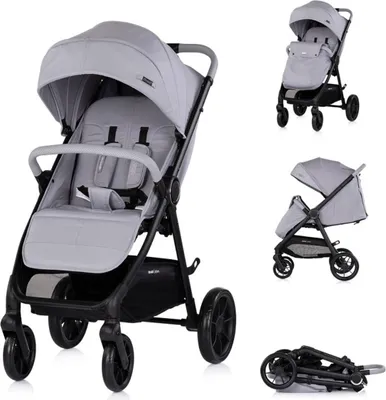 Produktbild von Chipolino Kinderwagen Ultera Buggy klappbar Korb Federung Hinterradbremse Gurt hellgrau