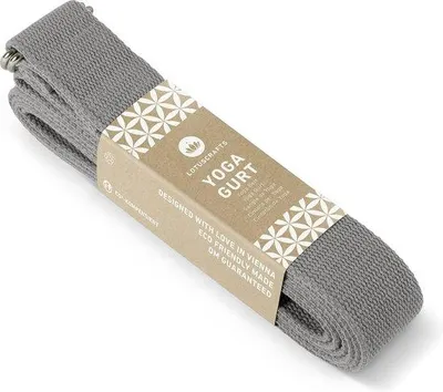 Immagine prodotto di Unyqoos® Yogagurt realizzato al 100% in cotone (KBA) – 250 x 3,8 cm, con chiusura a D-ring in metallo, ideale per lo stretching sicuro, sia per principianti che per esperti