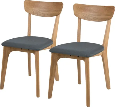Produktbild von home24 Esszimmerstuhl - 2er-Set - Webstoff / Eiche Massiv