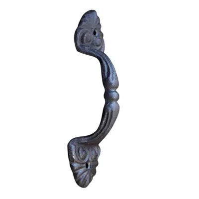 Produktbild von Nostalgie Türgriff aus Gusseisen, antikbraun, Höhe 20,5 cm, Tiefe 4 cm, Lochabstand ca. 15,2 cm