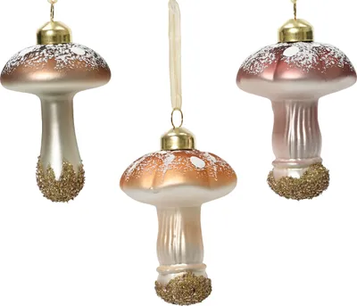 Produktbild von Christbaumschmuck Glas 8cm Fliegenpilz Figur 1 Stück sortiert Pastell