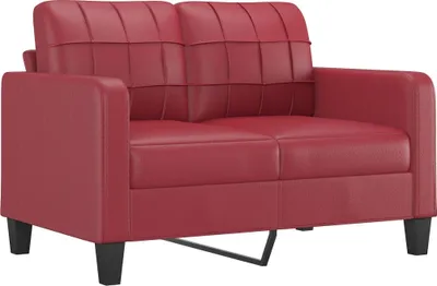 Image de vidaXL Canapé 2 places vin rouge 120 cm similicuir