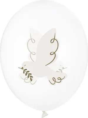 Zdjęcie produktu dla Balony Gołąb Crystal Clear 30 cm 6 sztuk