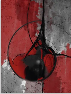 Produktbild von ARTland Glasbild Abstrakt in rot und schwarz Größe: 45x60 cm