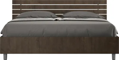 Immagine prodotto di ITYHOME - Letto con rete 160x190 testata dritta con doghe noce Ankel