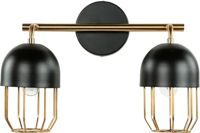 Immagine prodotto di Lampada da parete in metallo 2x E14 L: 39 cm in oro nero elegante lampada da parete soggiorno