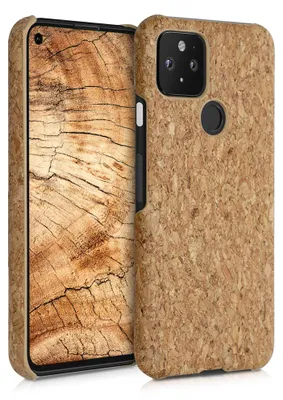 Produktbild von kwmobile Schutzhülle kompatibel mit Google Pixel 5 - Hülle Kork - Handyhülle - Handy Case Cover Hellbraun