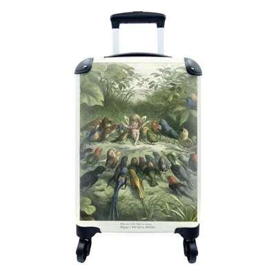 Produktbild von MuchoWow® Koffer Handgepäck Trolley Rollkoffer Kleine Reisekoffer mit 4 Rollen - Antiker Vogeldruck Elf - Cabin Size < 55x40x23 cm & 55x40x20 cm - Fotokoffer - Kabinenkoffer - Boardgepäck - Reise-Box - Reisekoffer - Reisegepäck - Koffer mit Bild - Trolley für Kinder