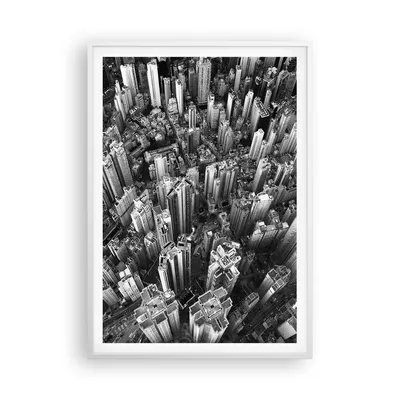 Produktbild von Gerahmtes Poster - Weißer Rahmen - Wolkenkratzer mit Berge - 70x100 cm - Wand Bild - Wanddeko - Wandbilder - Kunstposter - Wandposter - Bilderrahmen - Bilder - Kunstdruck - P2WPA70x100-4453