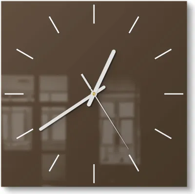 Produktbild von DEQORI Glasuhr 30x30 cm Modern 'Braun' Wanduhr Glas Uhr Design leise Küchenuhr