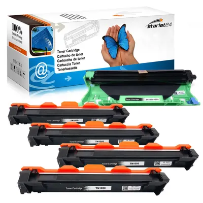 Produktbild von 5er-Pack Toner TN1050 & Trommel DR1050 kompatibel mit Brother DCP-1510, HL-1110, HL-1210W, MFC-1810, MFC-1910W, weitere Modelle der DCP HL MFC Serien