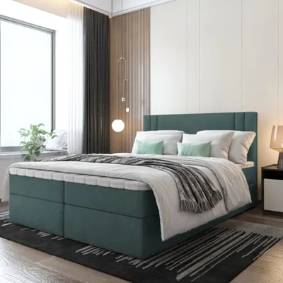 Produktbild von Bett, Boxspringbett RALI mit Bonell-Matratze und T25 Topper, 2 Bettkästen, Doppelbett, Stauraum 140x200 cm (Grün - Itaka 10)