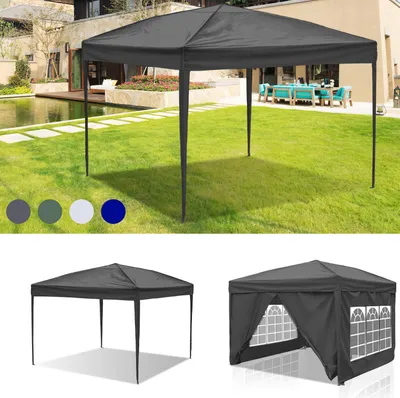 Produktbild von Faziango Pavillon 3x3m Faltpavillon Tasche Wasserdicht UV-Schutz 50+ Pop-Up Gartenpavillon Gartenzelt Partyzelt grau