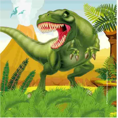 Produktbild von Servietten Dinosaurier Party, 33 cm