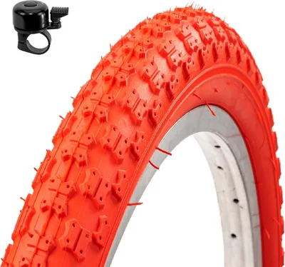 Produktbild von 1 x Roverstone 20" Fahrradreifen Fahrradmantel rot 54-406 (20 x 2,125)  inkl. Fahrradklingel